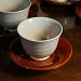 428祥靖窯 白釉貫入煎茶杯 附朱塗茶托